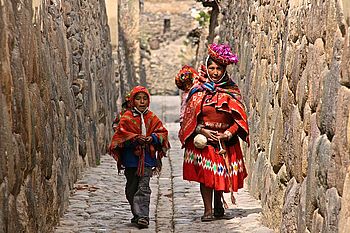 Indigene in Cuzco, dem Nabel der Welt