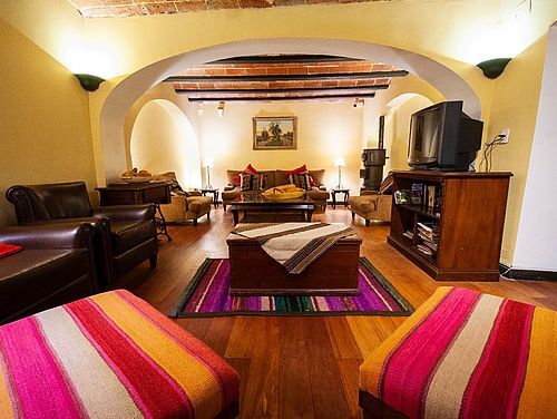 Eingangsbereich des Hostals Naira in La Paz