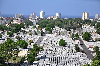 Blick auf Havanna und den Friedhof