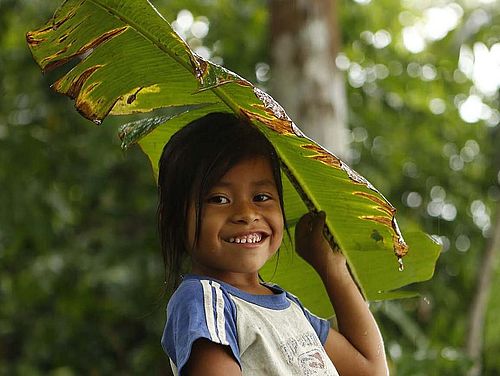 Indigenes Mädchen im Urwald