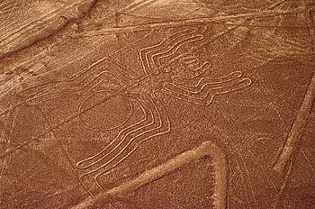 Historisches Spinnen-Scharrbild der Nazca Linien