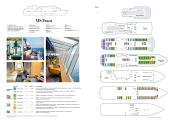 Deckplan der MS Fram von Hurtigruten