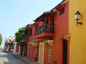 Farbenfrohe Kolonialhäuser in Cartagena